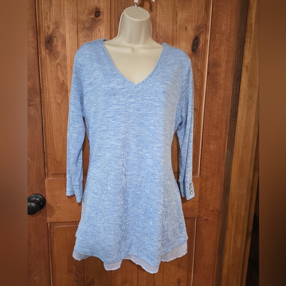 Simply Noelle Light Blue V-Neck Tunic/Dress